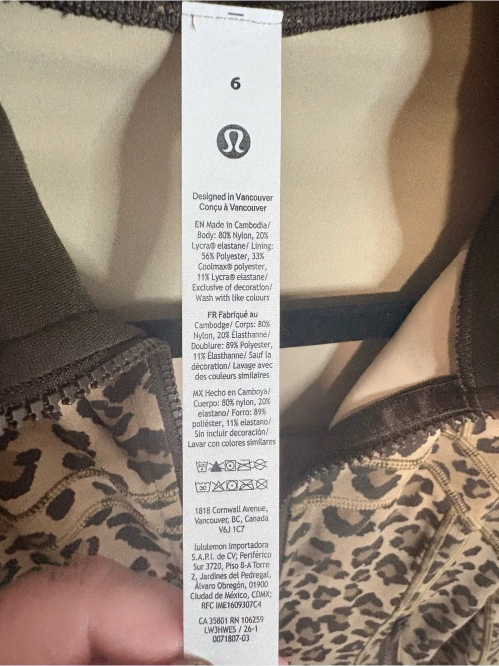 Lululemon Define Cropped Jacket Nulu True Leopard Multi Size 6